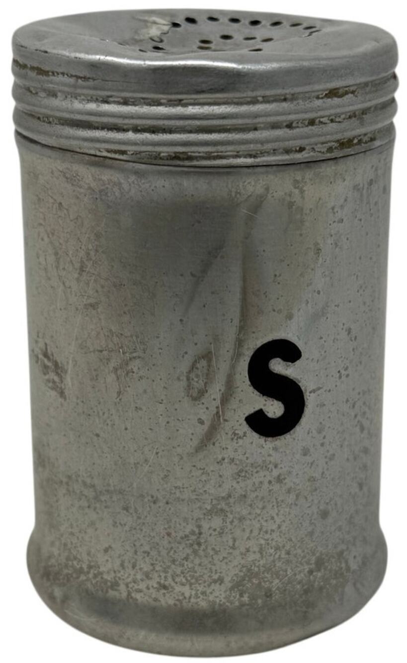 Vintage 1950s Aluminum Saltshaker Screw Lid 3” Kitchenware